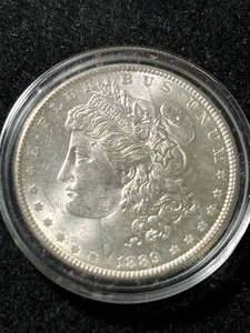 1889 US MORGAN SILVER DOLLAR IN AIRTITE