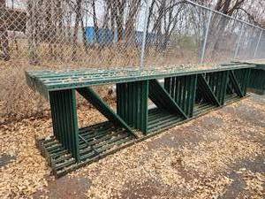lot 113 image: Lot of (8) Rigi-Rak Pallet Racking Uprights  Slotted Type 3x42x17