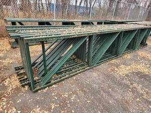 lot 114 image: Lot of (10) Rigi-Rak Pallet Racking Uprights  Slotted Type 3x42x17