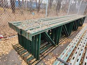 lot 116 image: Lot of (12) Rigi-Rak Pallet Racking Uprights  Slotted Type 3x42x17