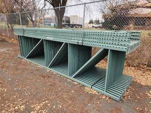 lot 117 image: Lot of (18) Pallet Racking Uprights  Tear Drop Type 3x42x15