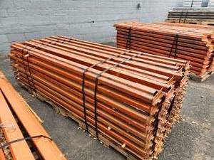 lot 119 image: Lot of (36) Rigi-Rak Pallet Racking Cross Beams  Tear Drop Style 3x8