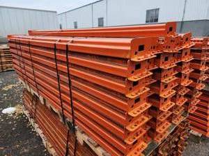 lot 129 image: Lot of (56) Pallet Racking Cross Beams  Tear Drop Style 5x8