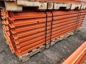 lot 133 image: Lot of (48) Pallet Racking Cross Beams  Tear Drop Style 5x8