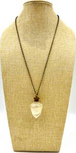 lot 17 image: Vintage Antique Glass Perfume Bottle Pendant Necklace with Metal Cap