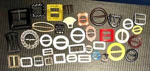 lot 106 image: Collection of 36 Vintage and Modern Belt Buckles Assorted Designs