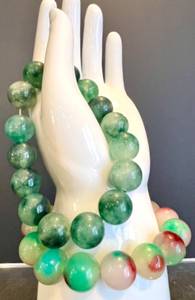 lot 114 image: Set of 2 Colorful Jade Bead Bracelets