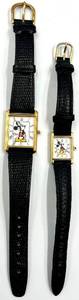 lot 125 image: Set of 2 - Mens and Womens Vintage Disney Quartz Watches Featuring Mickey Mouse