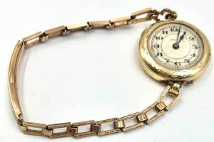 lot 128 image: Antique Bulova Swiss Pocket Watch with Gold-Filled Chain