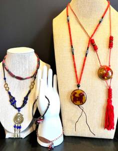 lot 179 image: Set of Handmade Artisan Jewelry including Necklaces and Bracelet