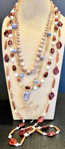 lot 180 image: Set of 3 Handmade Beaded Necklaces