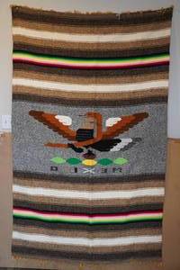 lot 101 image: Vintage Woven Mexican Blanket