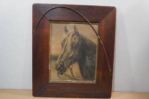 lot 107 image: Norman Sire Framed Horse Picture