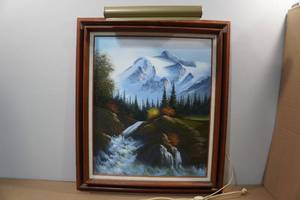 lot 108 image: Framed Canvas Picture with Light