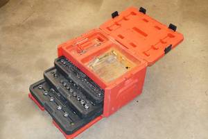 lot 222 image: Tool Box with Sockets and Wrenches