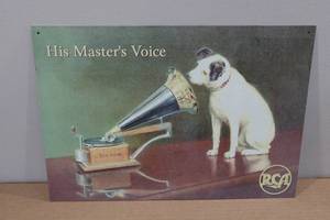 lot 134 image: Metal Sign -RCA His Masters Voice