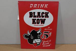 lot 135 image: Metal Sign -Black Kow