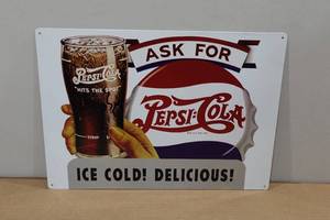 lot 137 image: Metal Sign -Pepsi-Cola