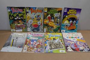 lot 143 image: 8 Comic Books -Talespin, Sonic, Uncle Scrooge