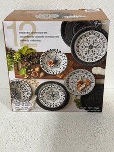 12 Piece Melamine Dinnerware Set