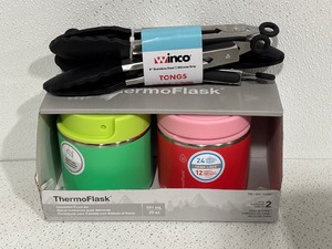 Thermoflask Food Containers and Tongs