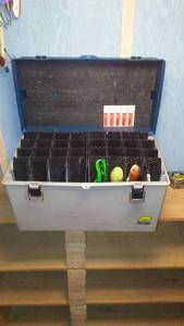 lot 530 image: Plano Tackle Systems Fishing Tackle Box with Assorted Lures