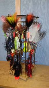 lot 546 image: Lot of Fishing Lures and Spinnerbaits on Display Rack