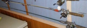 lot 552 image: Vintage Fishing Reel and Rod Set (4) Pflueger, Shakespeare and more.