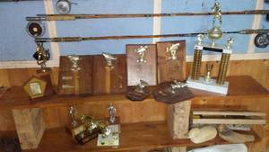 lot 560 image: Collection of Fishing Trophies and Awards (12)