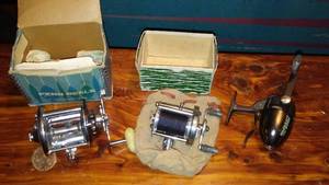 lot 603 image: Collection of Vintage Fishing Reels Penn Peerless No. 9 and Pflueger Summit 1993L