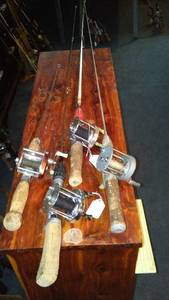 lot 620 image: Collection of Vintage Fishing Rods and Reels - Shakespeare, Bronson, Pflueger