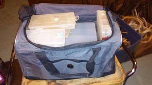 lot 654 image: Fishing Tackle Bag with Multiple Organizing Trays