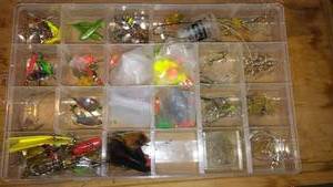 lot 676 image: Fishing Tackle Box with Assorted Fishing Lures and Accessories