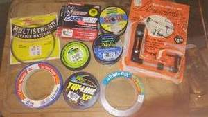 lot 696 image: Lot of Fishing Line Materials and Accessories including Monofilament and Power Pro