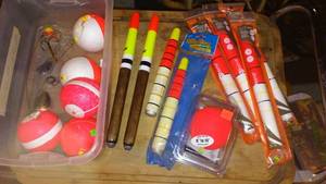 lot 697 image: Fishing Float Collection Including Billy Boy Bobbers and South Bend Floats