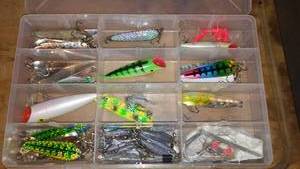 lot 699 image: Tackle Box with Assorted Fishing Lures and Accessories