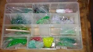 lot 705 image: Assorted Fishing Lures and Accessories Set in Organizer Box