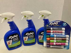 lot 95 image: Expo Dry Erase Markers and Cleaner