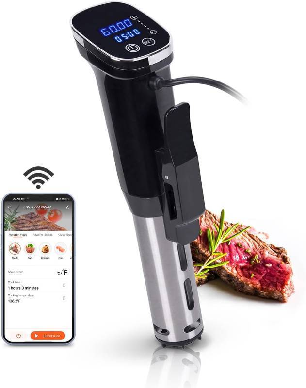 lot 440 image: Dartwood Smart Sous Vide Precision Cooker (1000W) - Fast Heating & Water Immersion Circulator with App Control