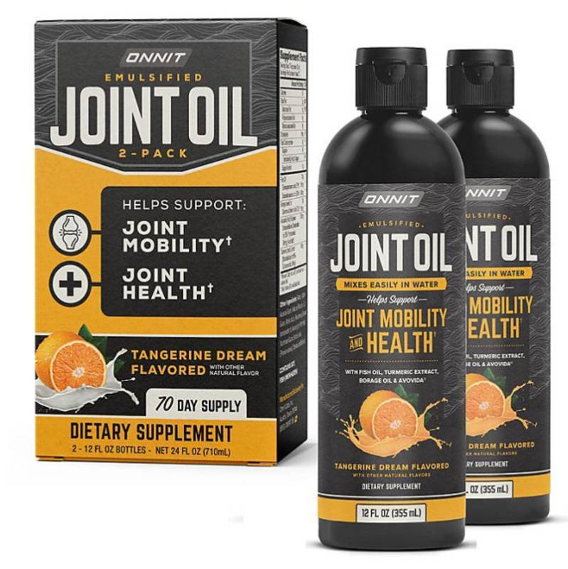 lot 427 image: NEW  ONNIT Joint Oil Liquid Fish Oil to Support Joint Health and Mobility, Tangerine Flavor 2 pk., 12 fl. oz.
