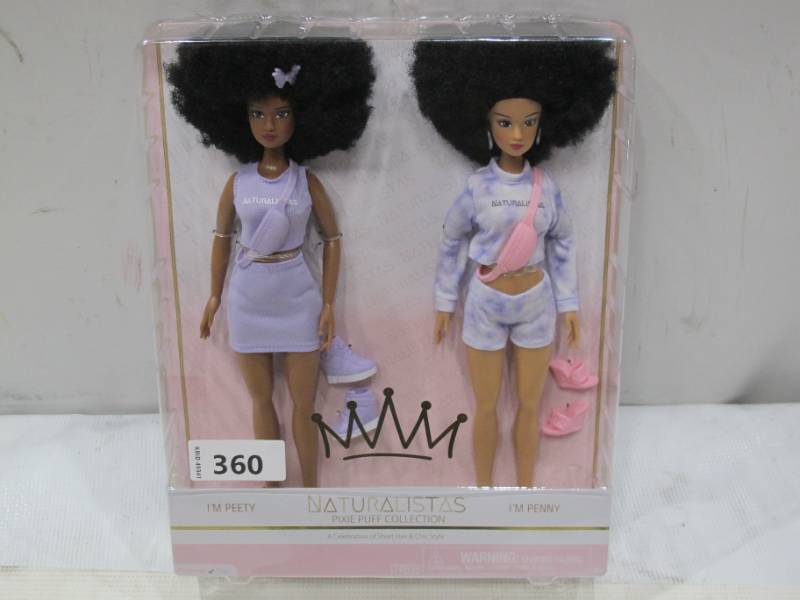 lot 430 image: NEW Naturalistas Im Peety & Im Penny African American Fashion Dolls 2 Pack