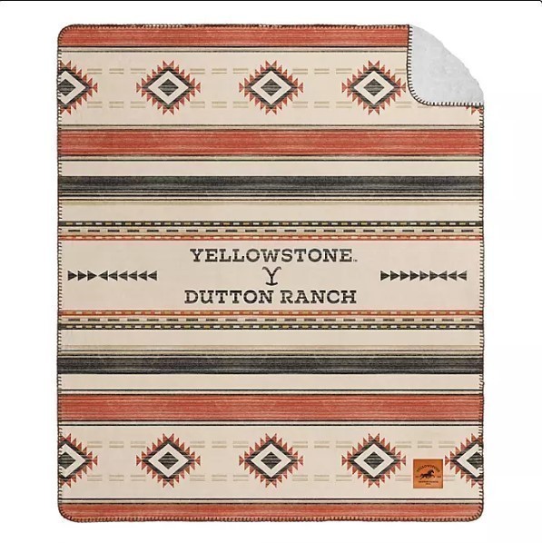 lot 229 image: NEW Yellowstone Silk Touch Sherpa Reverse Throw, 60 x 70 - Montana Tribal