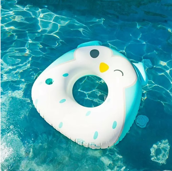 lot 400 image: NEW BigMouth x Squishmallows Inflatable Ring Pool Float With Built-In Cupholder - OWL