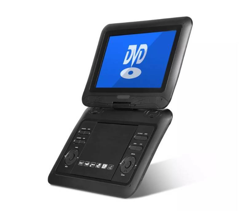 lot 327 image: HOM Portable DVD Player with 10.1-inch LCD Screen - DVD  CD Player with SD Card & USB Support