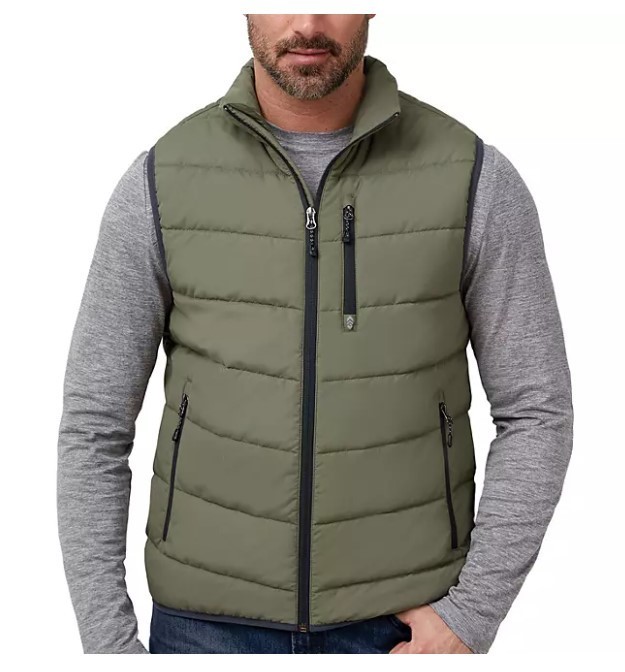 lot 369 image: NEW Free Country Mens Puffer Vest - Vine Green - X-Large XL