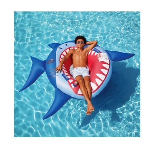 lot 737 image: NEW  Members Mark Oversized Inflatable Pool Float - Shark