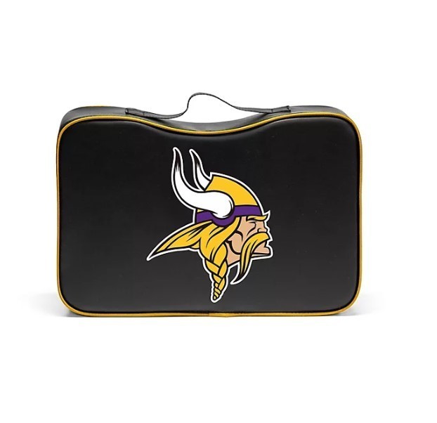 lot 195 image: NEW Logo Brands Officially Licensed NFL Bleacher Cushion - Minnesota Vikings