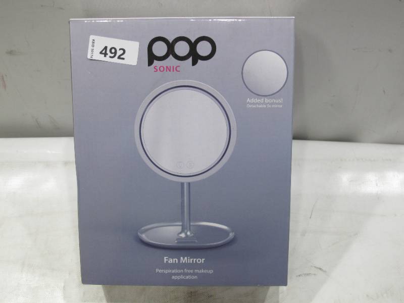 lot 211 image: POP SONIC LED Fan Mirror - Black