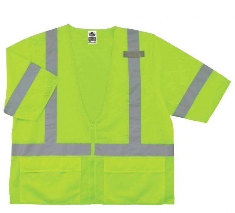 lot 853 image: NEW GloWear 8320Z Standard Hi-Vis Safety Vest - Type R, Class 3, Zipper - Lime LXL