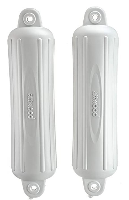 lot 444 image: Attwood 93552PW2 SoftSide Boat Fender, White, 5-Inch x 22-Inch, Pack of 2